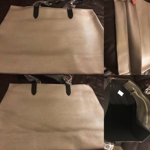 Large silver tote bag